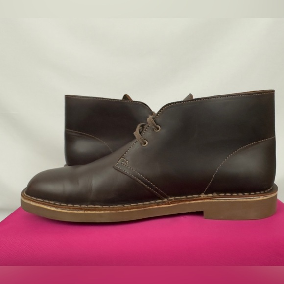 Clarks men's Bushacre 2 Lace Up Chukka Boot Dark Brown Leather US 11 1… - Picture 12 of 15